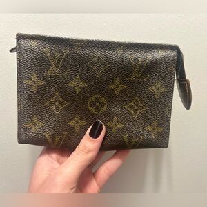 Louis Vuitton Brown and Gold Monogram Pouch EUC